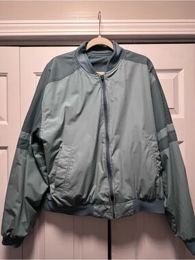 Vintage 80s 90s Members Only Teal Green Reversible 2 Tone Bomber Jacket XL